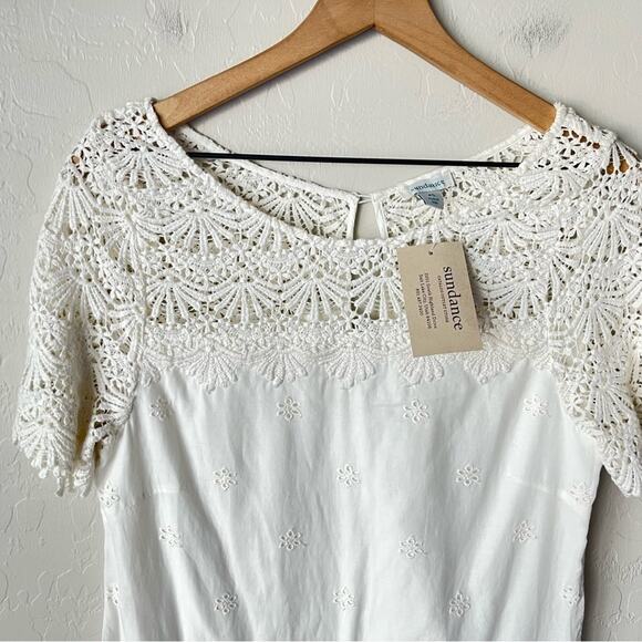 Sundance cotton lace eyelet shift dress NWT - Picture 5 of 10